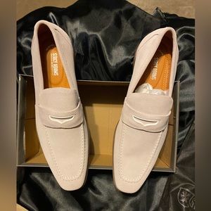 Stacy Adams "Colfax" Chalk Genuine Suede Leather Moc Toe Penny Slip